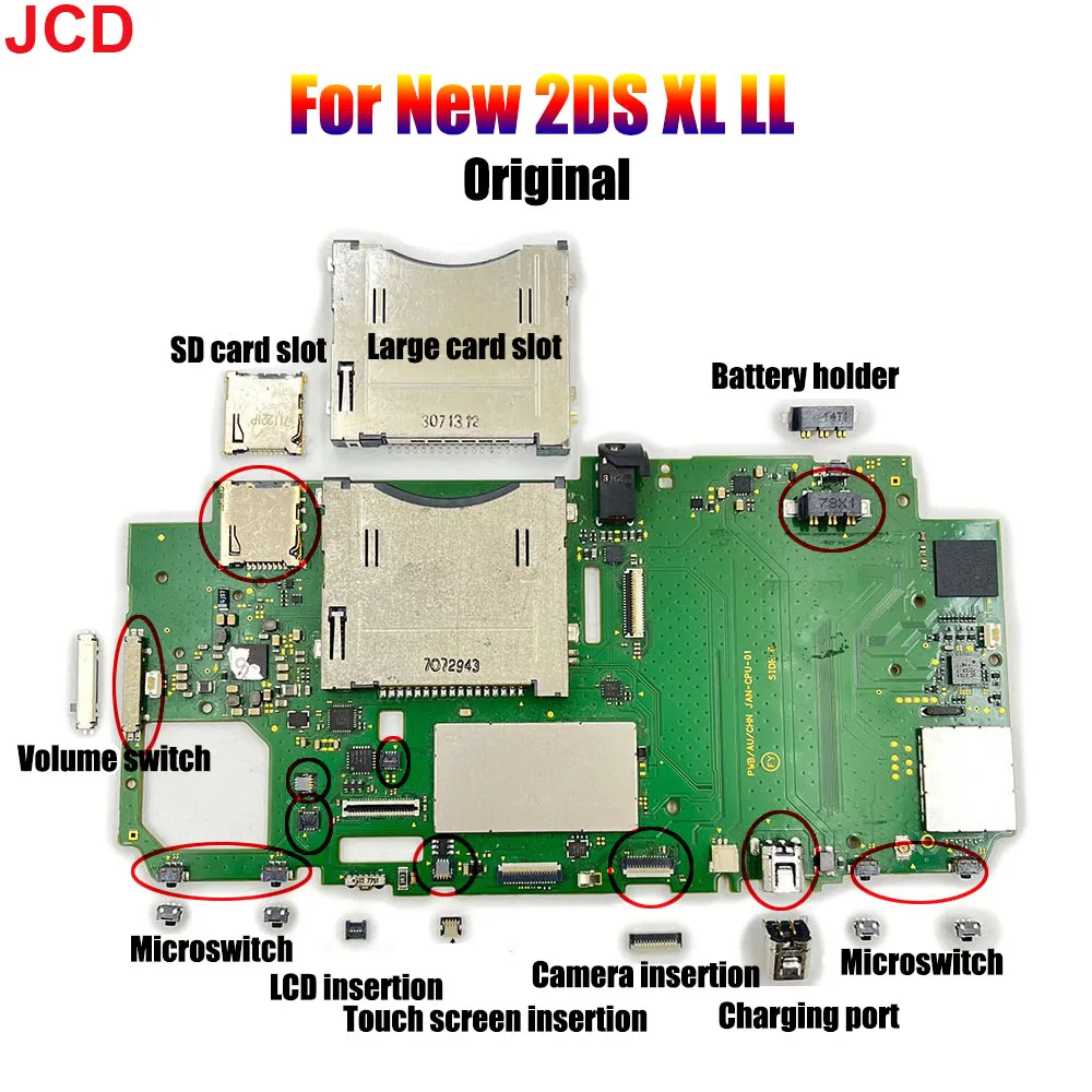 

JCD 1pcs For New 2DS XL LL Host Maintenance Accessories New Second Volume Switch LCD Row Insertion SD Card Slot Micro Switch