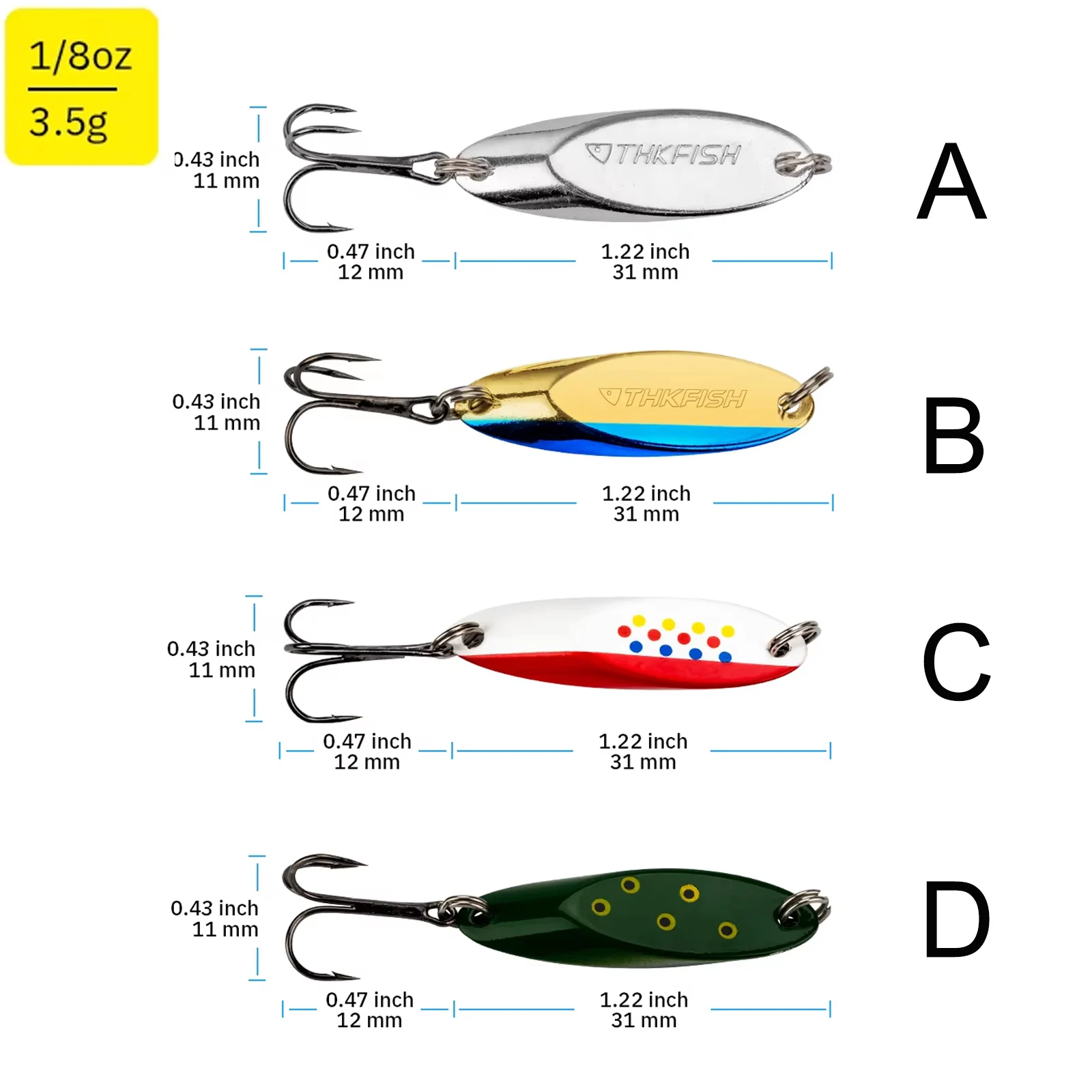 Señuelos para trucha con cucharilla giratoria y lentejuelas – Kit - imagen 4
