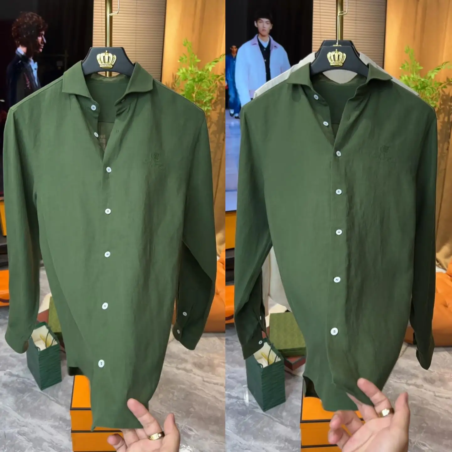 

Spring Pure Color Men's Comfortable Breathable Long Sleeve Shirt Button up Luxury Minimalist Style City Walk Standard Fit Shirt
