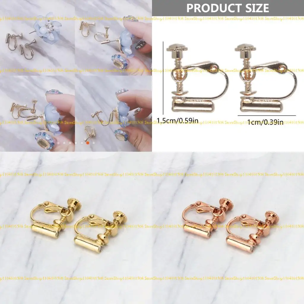 

15YC Clip On Earrings Converter Fashion Earring Clip Backs Earring Clamps in Gold Silver Rose for Non Pierced Ears Jewellery