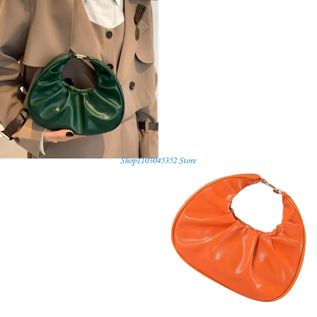 

Trendy Pleated Bag For Women and Girls PU Handbag Ergonomic Design Evening Purse