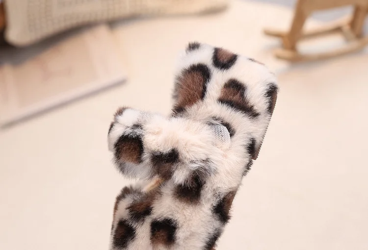 Kinder Warme Flache Freizeitschuhe 2027 Mode Herbst Winter Koreanische Leopardenmuster Plüschschuhe Plüsch Mädchen Baumwollschuhe – Detail 12