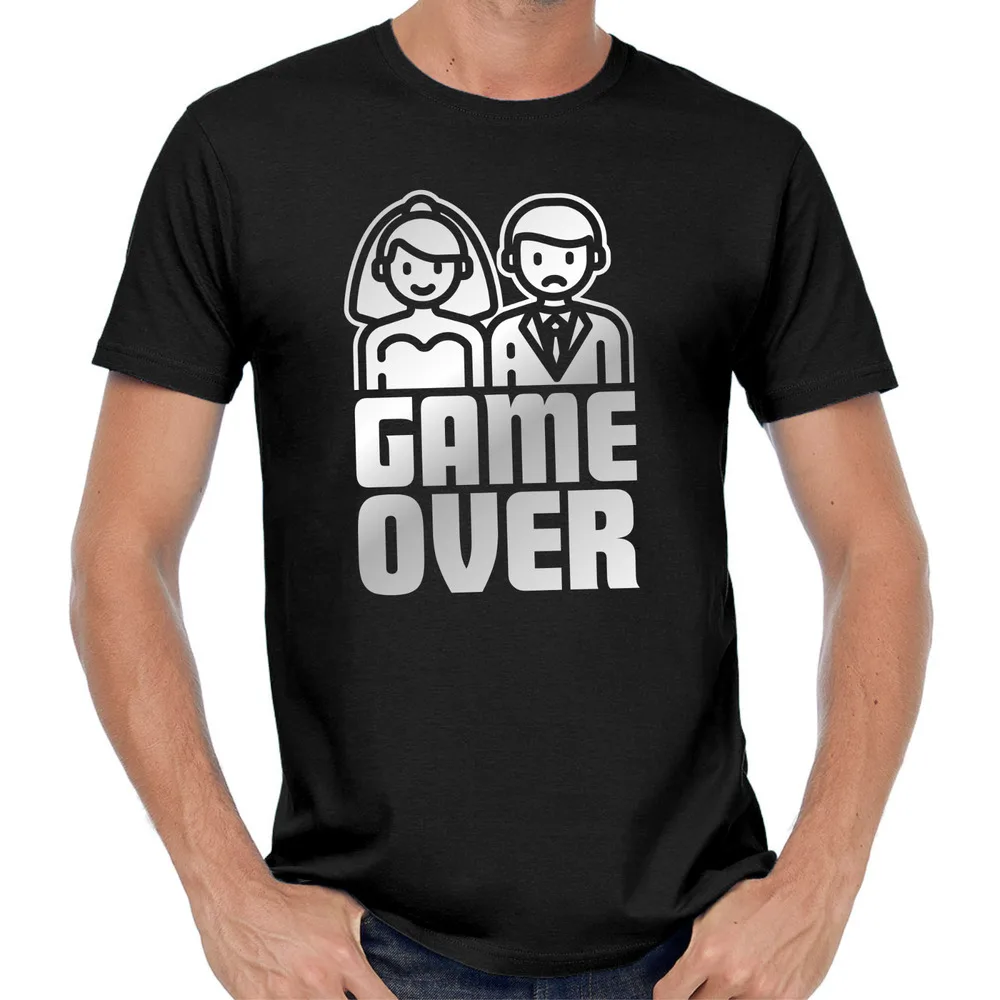 Game Over Stag Party Jga Bridegroom Wedding Married Party Fun T-Shirt For Men Clothing Women Short Sleeve Tees Unisex Summer