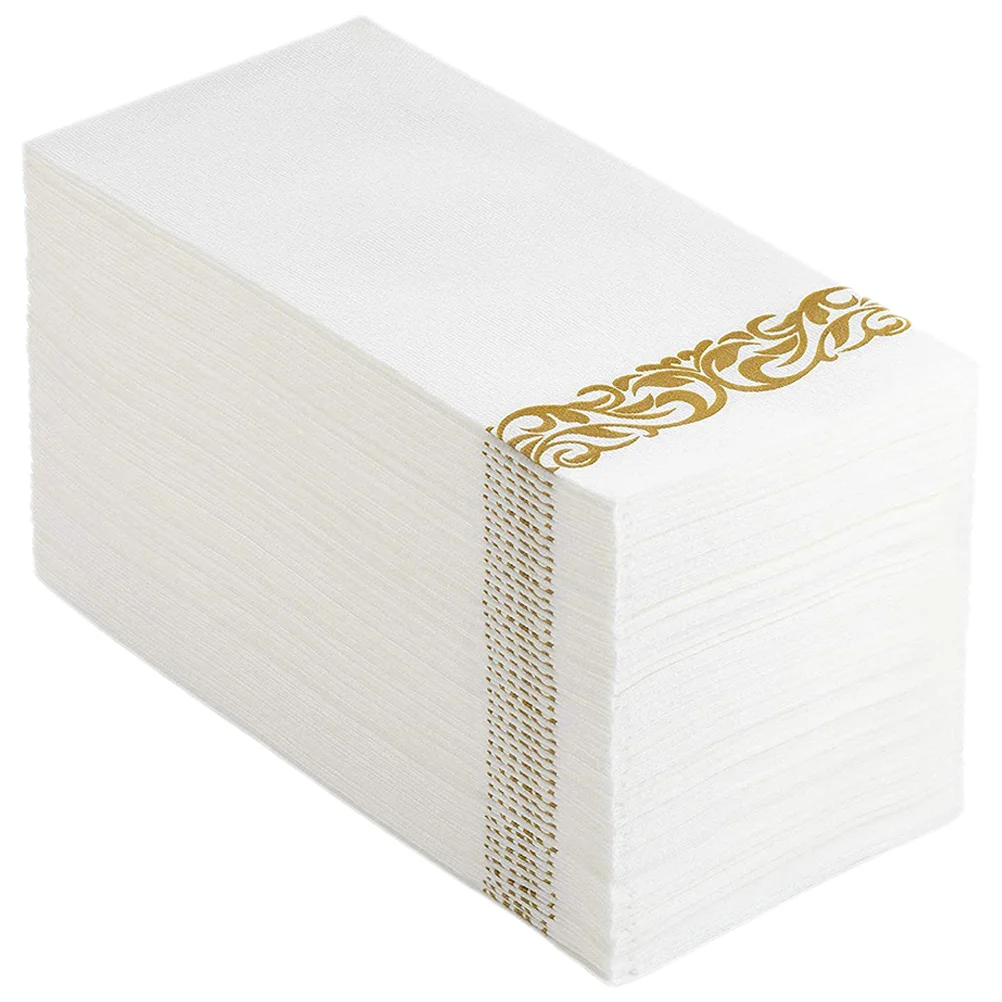 25 pezzi tovagliolo di carta da sposa tovaglioli da doccia tavolo da festa Hotel Desktop Decor Home Dinner decorativo oro Holiday