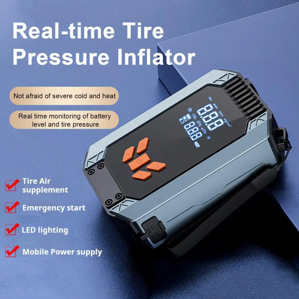 Portable Air Compressor Portable Rechargeable Tire Inflator with Digital Display Emergency 150psi Air Pump for Car Bike Sports