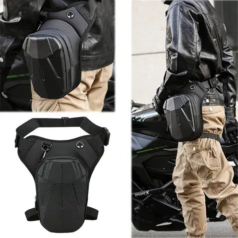 Motorcycle Leg Bag Waterproof Motorcycle Waist Pack with Removable Leg Strap Motorbike Leg Side Bag for Hiking Traveling Fishing