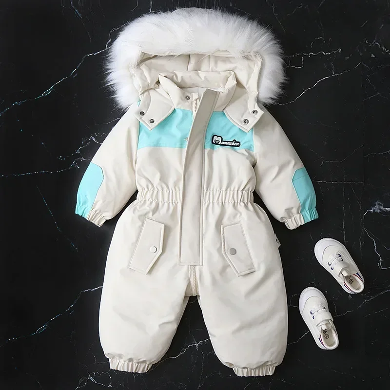 2024 New Baby Girl Winter Solid Jackets Windproof Waterproof Hooded Zipper Casual Children Coat Polyester Outdoor Kid Outerwear