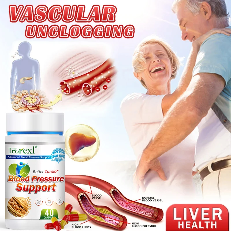 Nattokinase Capsules Helps Lower Blood Pressure for Cardiovascular and Heart Health Supports Circulatory & Normal Blood Flow