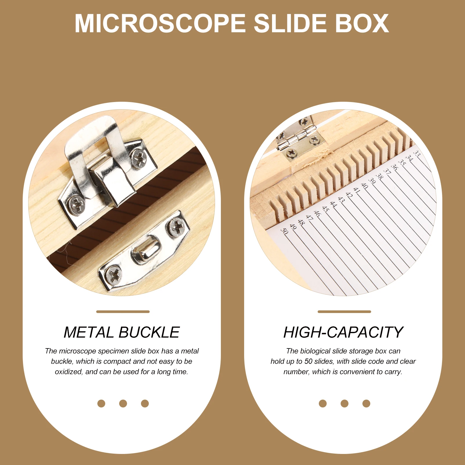 

Wooden Microscope Slide Storage Box Specimen Case For Glass Pathology Slices With Numbered Slots Labs Teaching Equipment