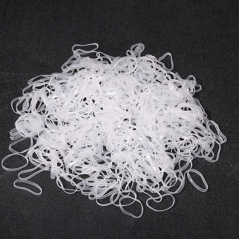 1000Pcs Girls Disposable Rubber Bands Clear Elastic Hair Bands Children Ponytail Holder Ties Headband Kid Hair Tools Accessories