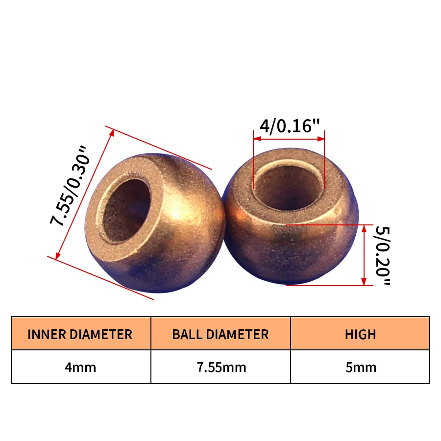 Self-Lubricating Ball Bearing Inner Diameter 2~5 Spherical Oil-Impregnated Bearings Powder Metallurgy Spherical Porous Bearing