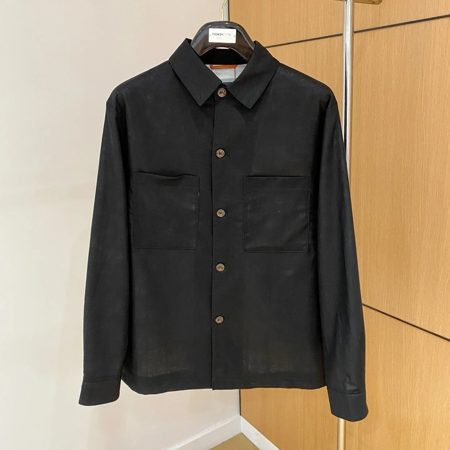 

Italian LP solid color casual tooling lapel shirt jacket