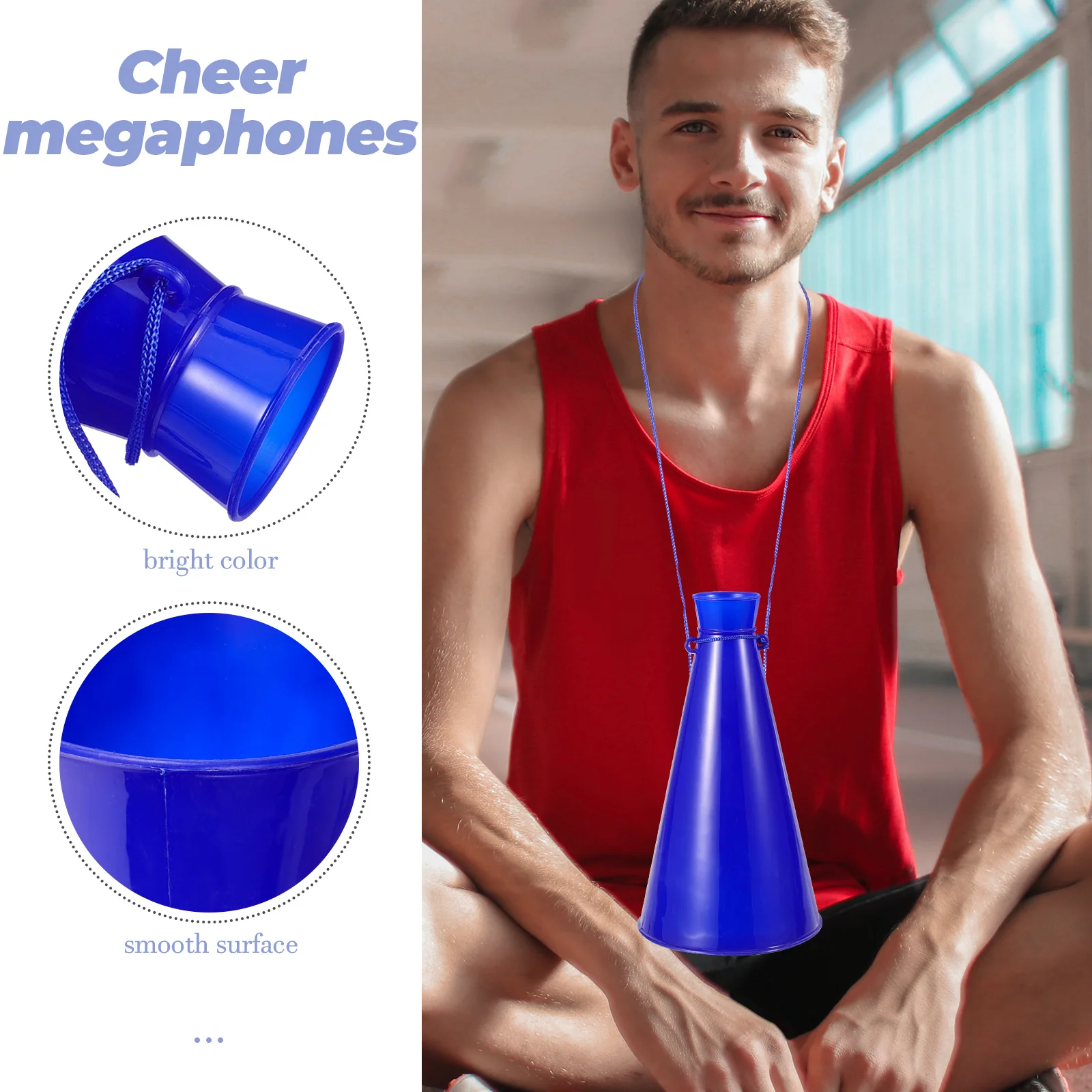 Cheer Horns Cheering Mini Megaphone Noise Maker Toy Soccer Blue Plastic Megaphones Kids Toys