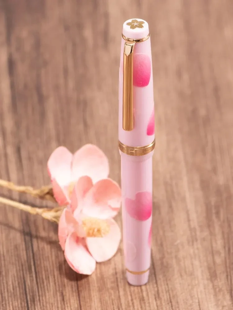 Limited Edition MANYO PENT Resin Fountain Pen German JOWO F Nib Luxury Pink Resin Writing Instrument Stationery Gift
