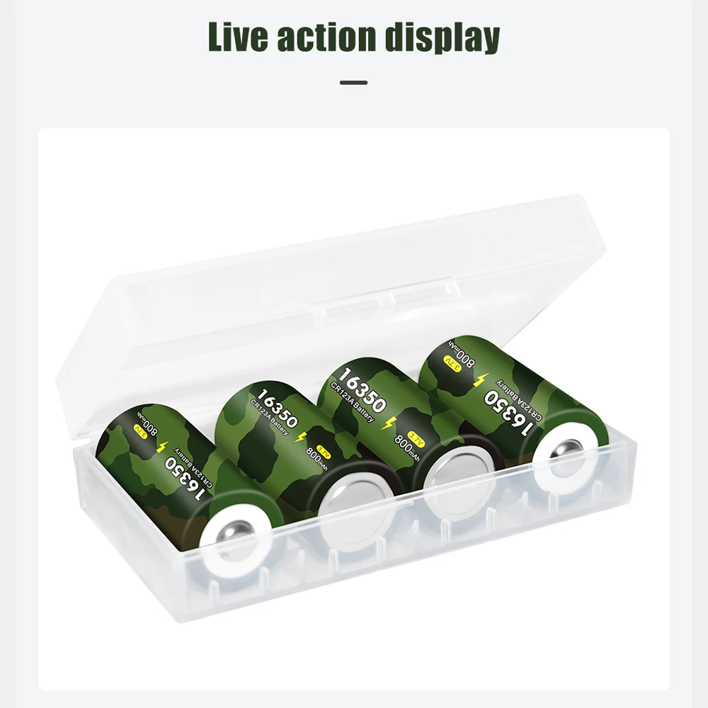 16340 Pin 16350 800MAh 3.7V Li-ion Sạc CR123A ﻿Rcr 123 ICR Cho Arlo Camera An Ninh L70 LED đèn Pin