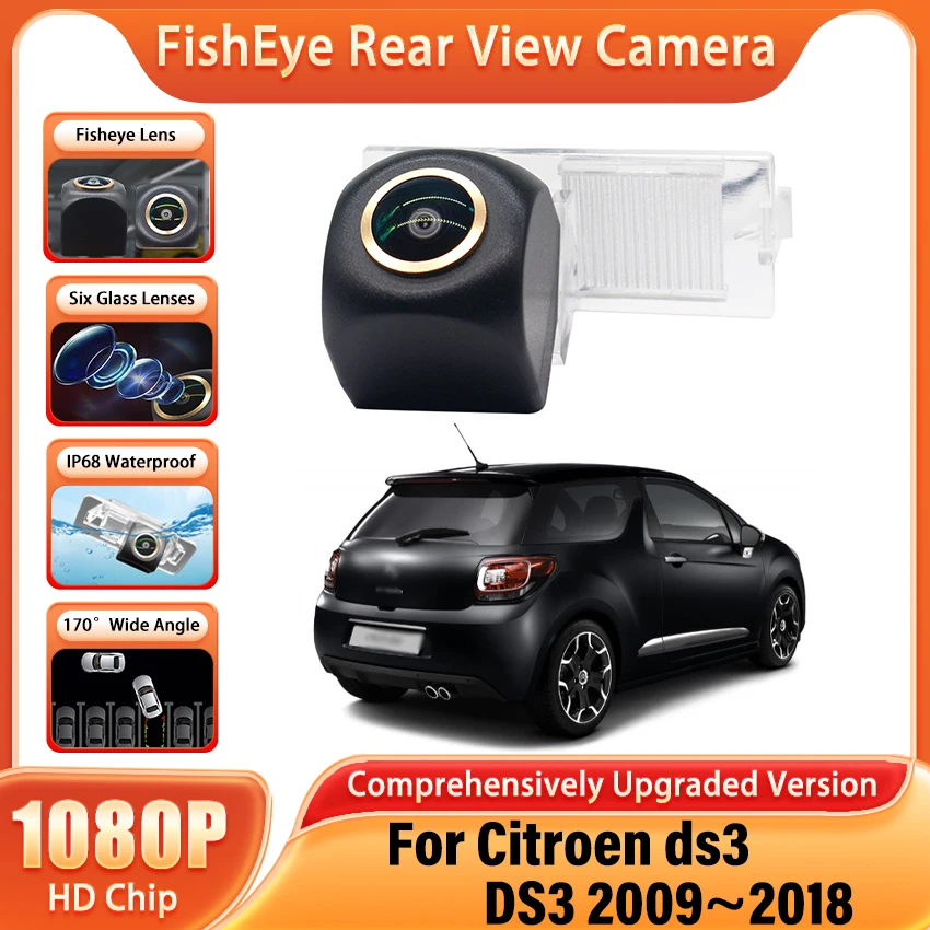Rear View Camera For Citroen DS3 2009~2018 CCD Night Vision License Plate Camera Reverse Parking Backup Camera Fisheye Lens