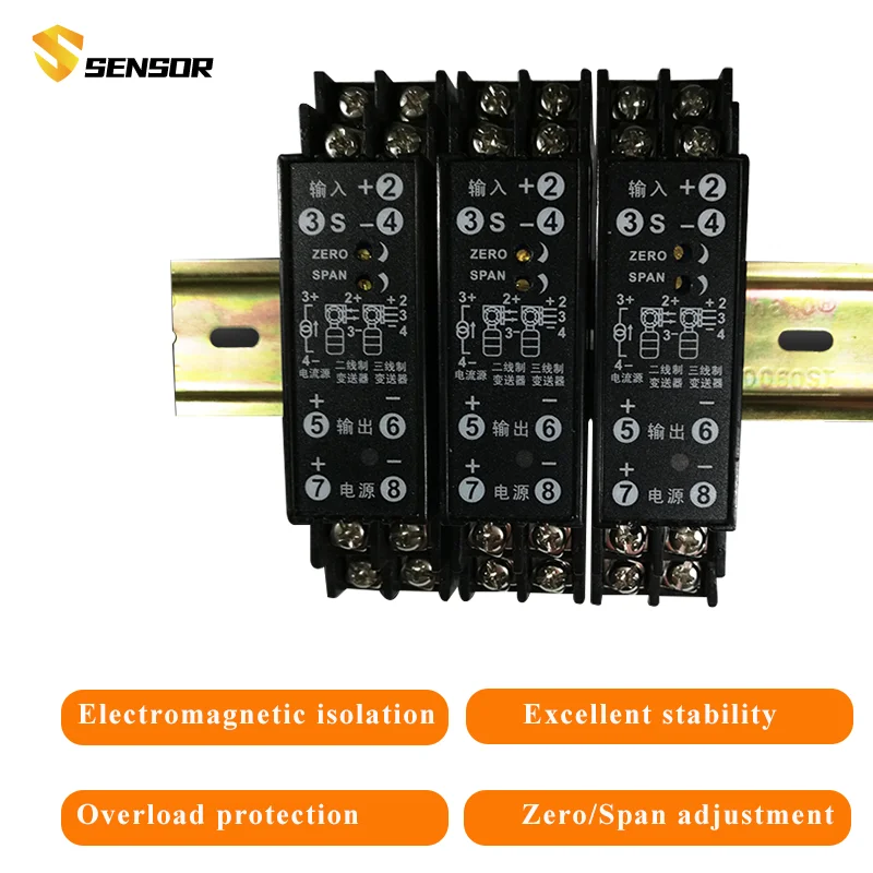 Potentiometer Signal Transmitter 0-500Ω/1KΩ/2KΩ/10KΩ to 4-20mA 0-10V 0-5V Resistance Fully Isolated Displacement Signal Conditio