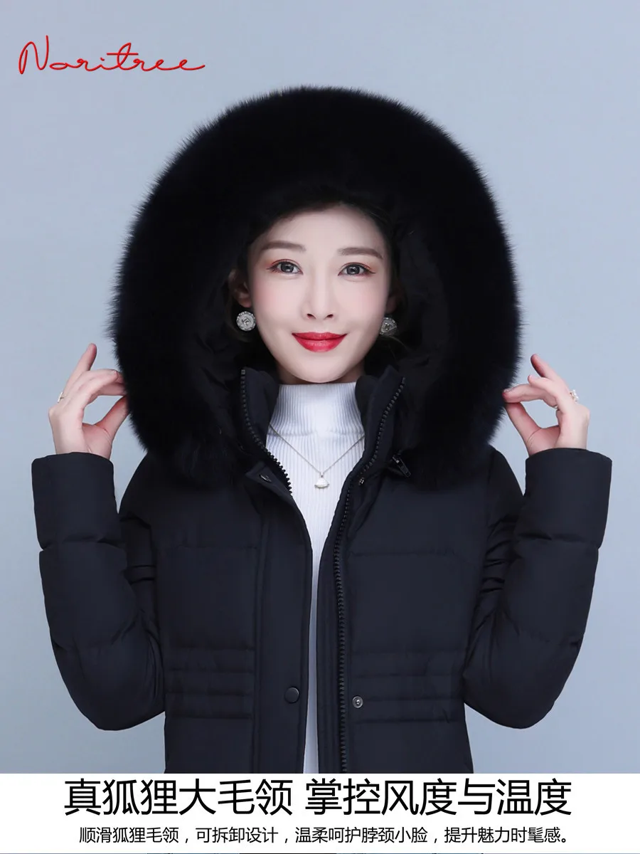 110cm Super Longer S-4XL Big Real Fox Fur Hooded Down Coats women 2022 winter Thicker Warm was thin thicker warm Parkas WY1059