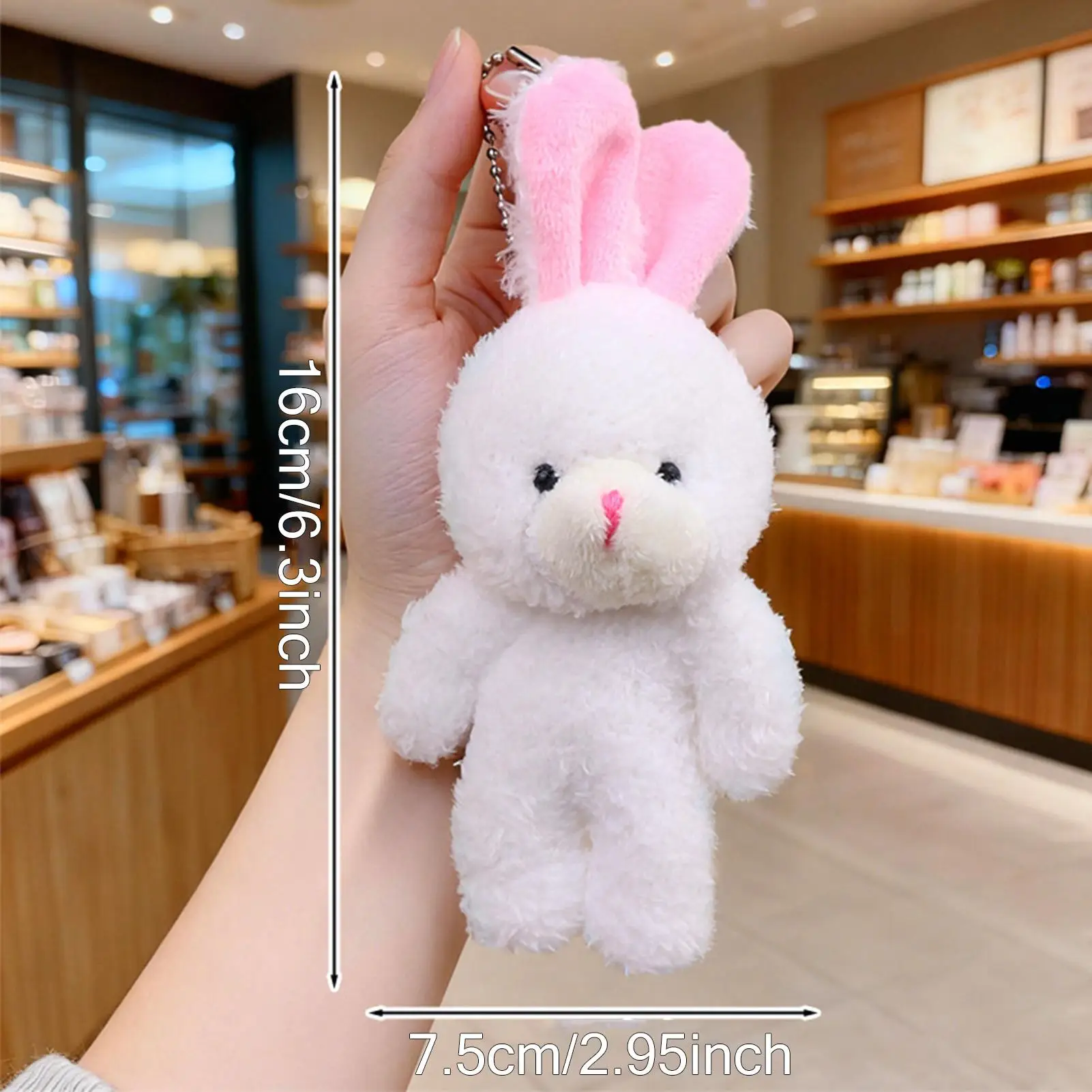 Realistischer süßer Osterkaninchen-Schlüsselanhänger, Plüsch, Pompon, Hase, Taschenanhänger für Paare, Auto, Schlüsselanhänger, Schmuck, Geschenke