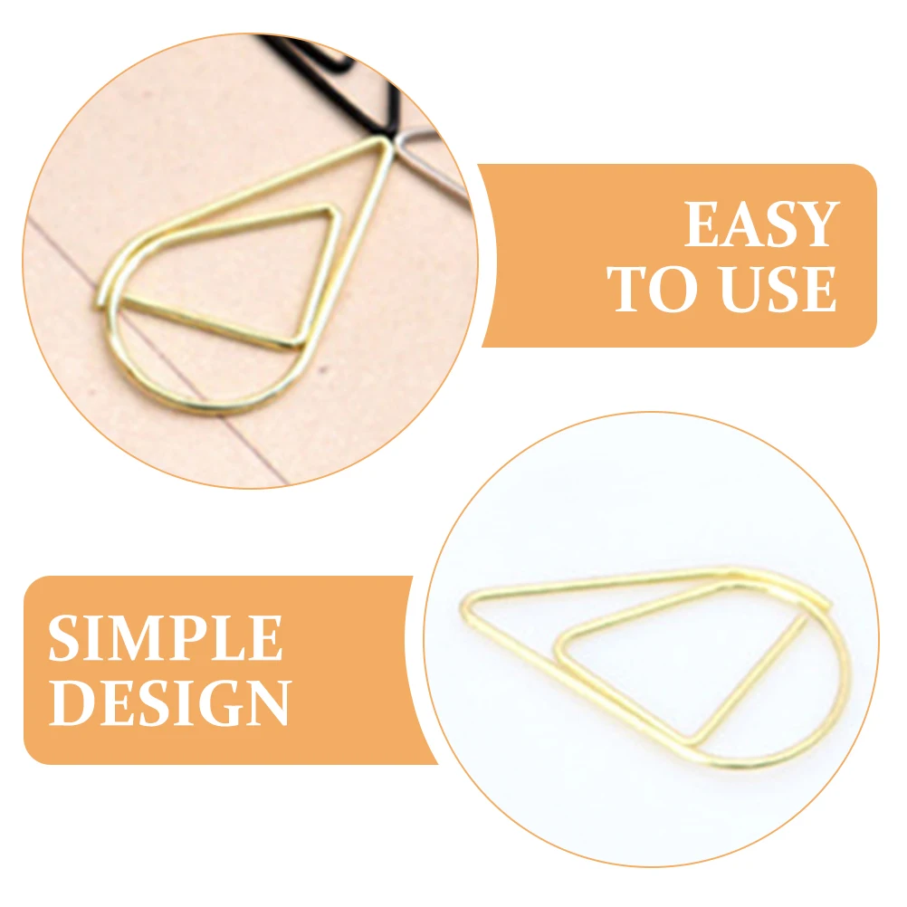 

100pcs Metal Paper Clips Small Office Supplies Steel Wire Clips Document Fixing Crafts Gold Large Practical Durability