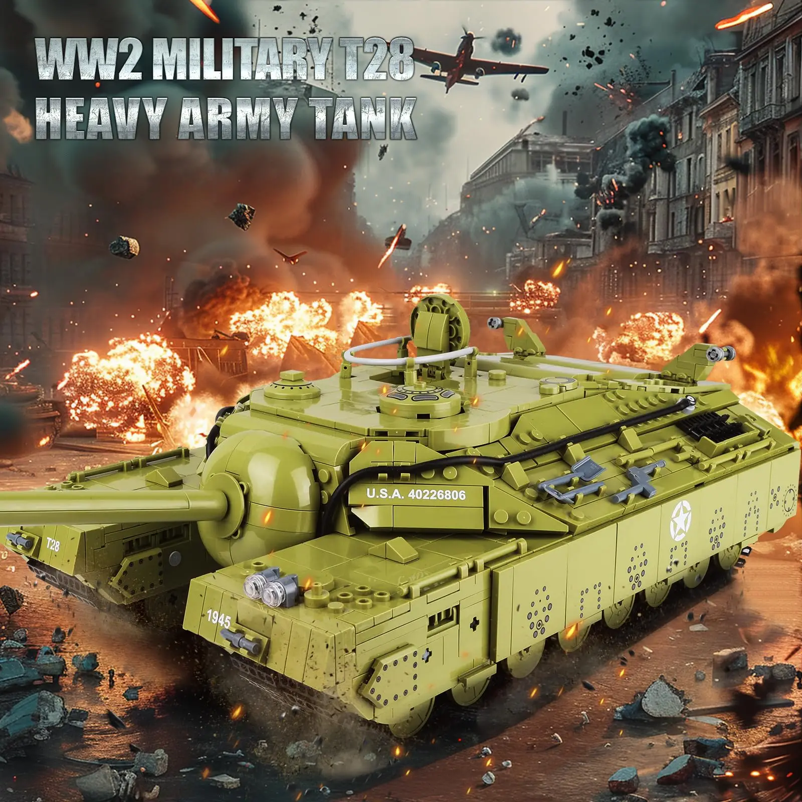 

2986 шт. военные T28 тяжелые танки, строительные блоки, модель WW2, армейские строительные наборы, коллекция для взрослых или игрушки для домашнего дисплея, подарок для ребенка