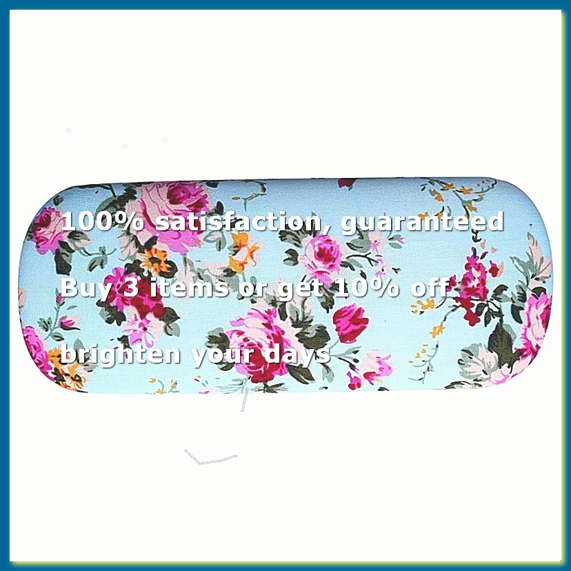 ●New Eyeglasses Hard Case For Glasses Women Optical Cases Floral Print Eyewear Spectacles Box Holder EyeGlass Case(light blue)