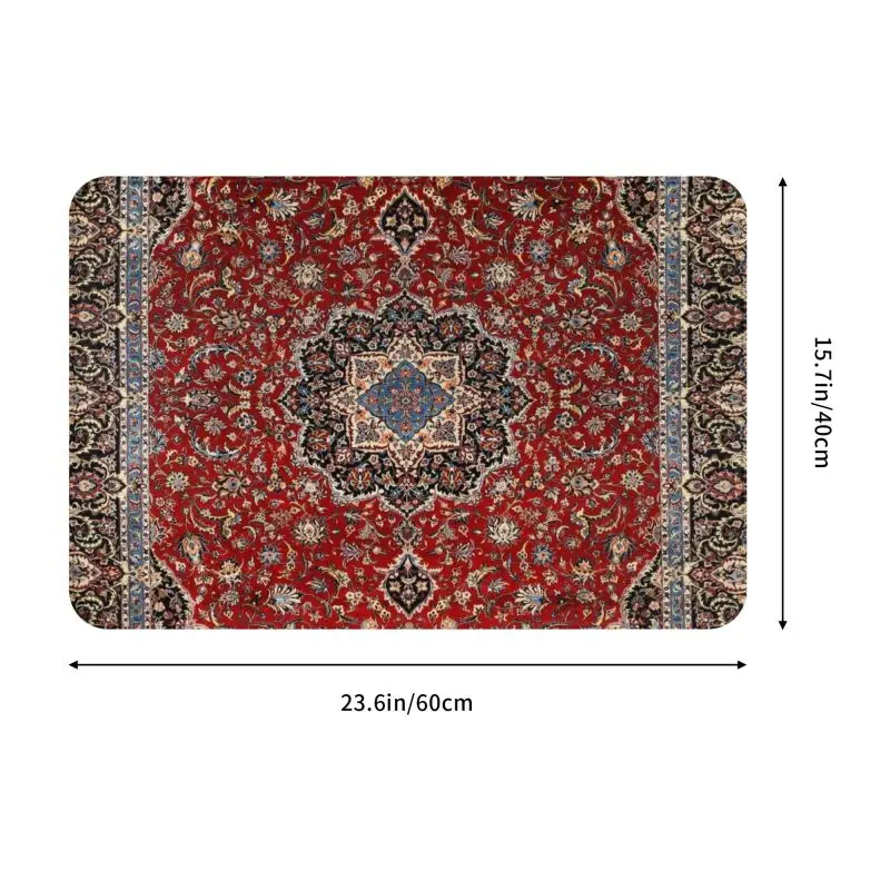 Vintage Oriental Traditional Moroccan Turkish Style Doormat Mat Anti-Slip Bohemian Bath Kitchen Garden Rug Carpet 40*60cm