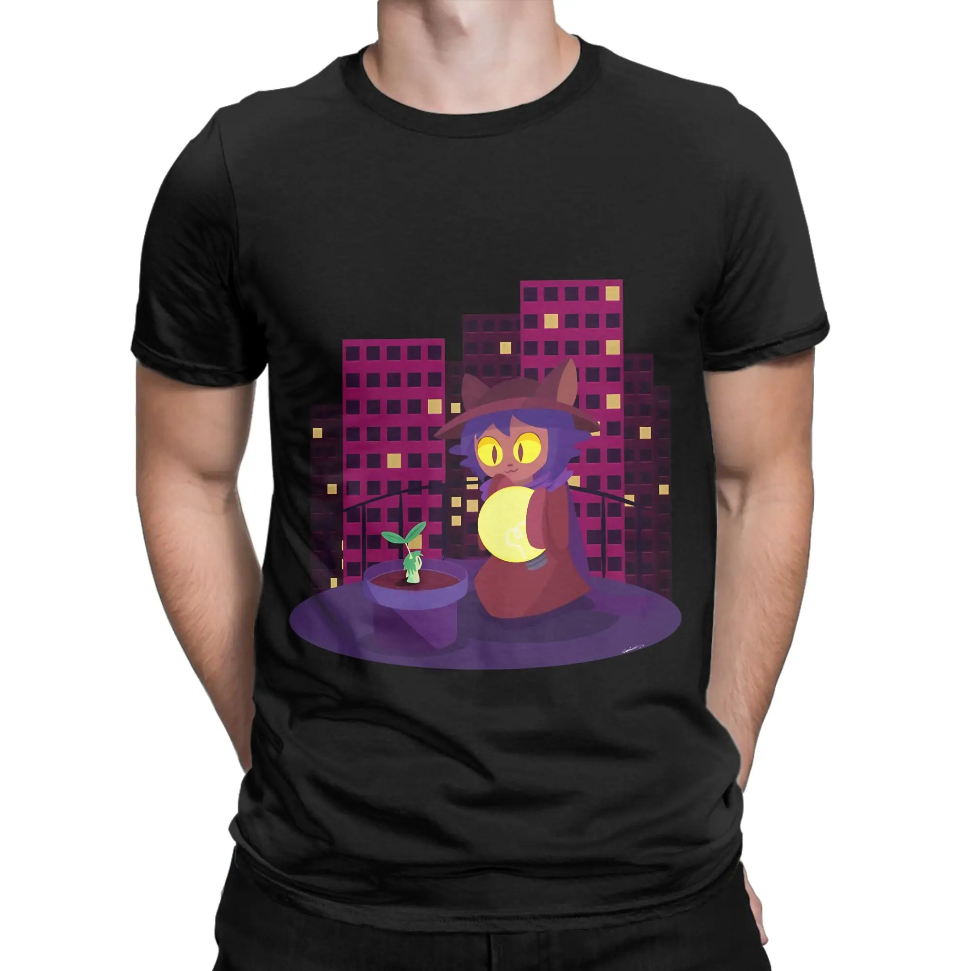 Oneshot Niko in Refuge with Maize Classic Shirt Funny Graphic 100% Cotton T-Shirt OneShot Tees Tops For Men