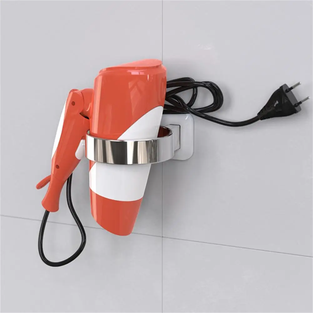 Hair Dryer Holder Wide Usage Hair Dryer Holder Strong Load-bearing Plastic Labor-saving Universal Hair Dryer Organizer Bathroom