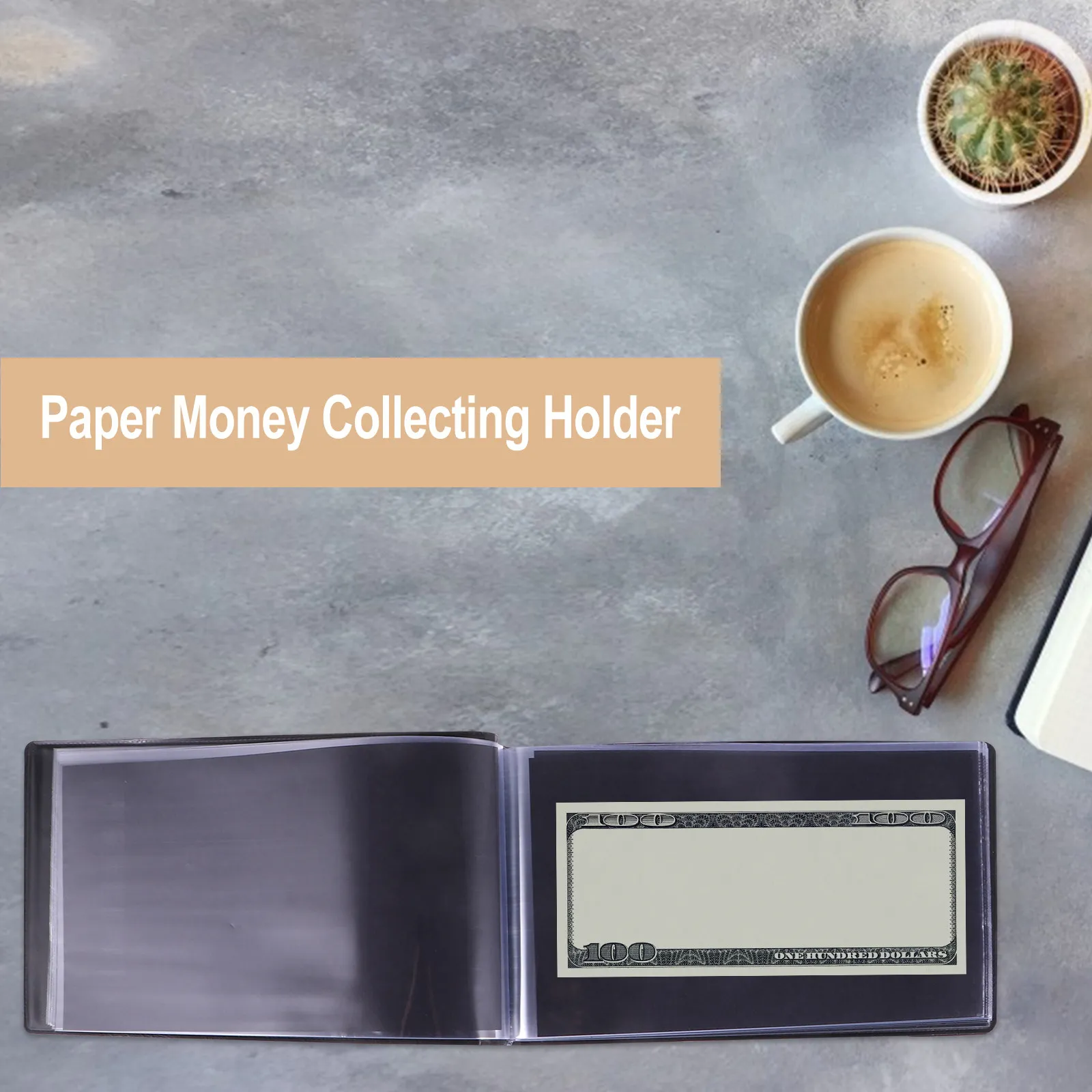 30 Pages Paper Money Holder Case Pvc Banknote Collection Album Dust-Proof Oxidation Resistant Portable Storage Box For