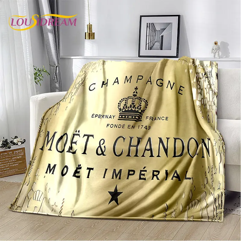 Manta de felpa suave Champagne M-Moet &Chandon, manta de franela para sala de estar, dormitorio, cama, sofá, cubierta de picnic, oficina