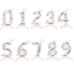 32 inch White Foil Number Balloon With Crown 0-9 Boys Girl Birthday Party Baby Shower Wedding Decoration Balloon