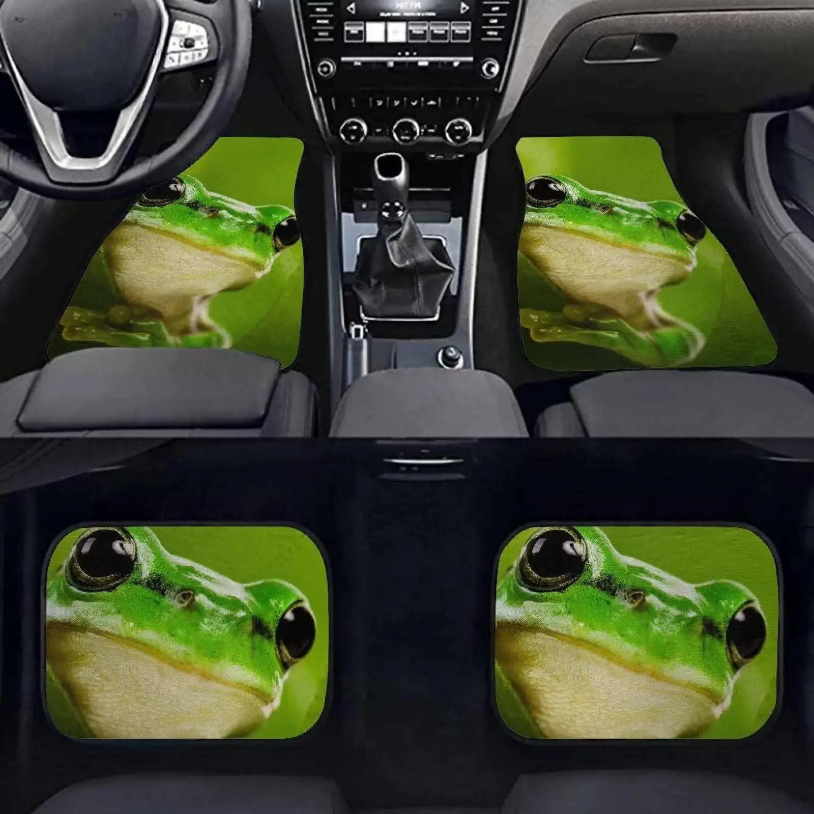 

Alfombrillas Universales Para Coche Lanteras Y Traseras, Juego 4 Piezas, Alfombrillas Para Pies Vehículo Green Frog Estampadas
