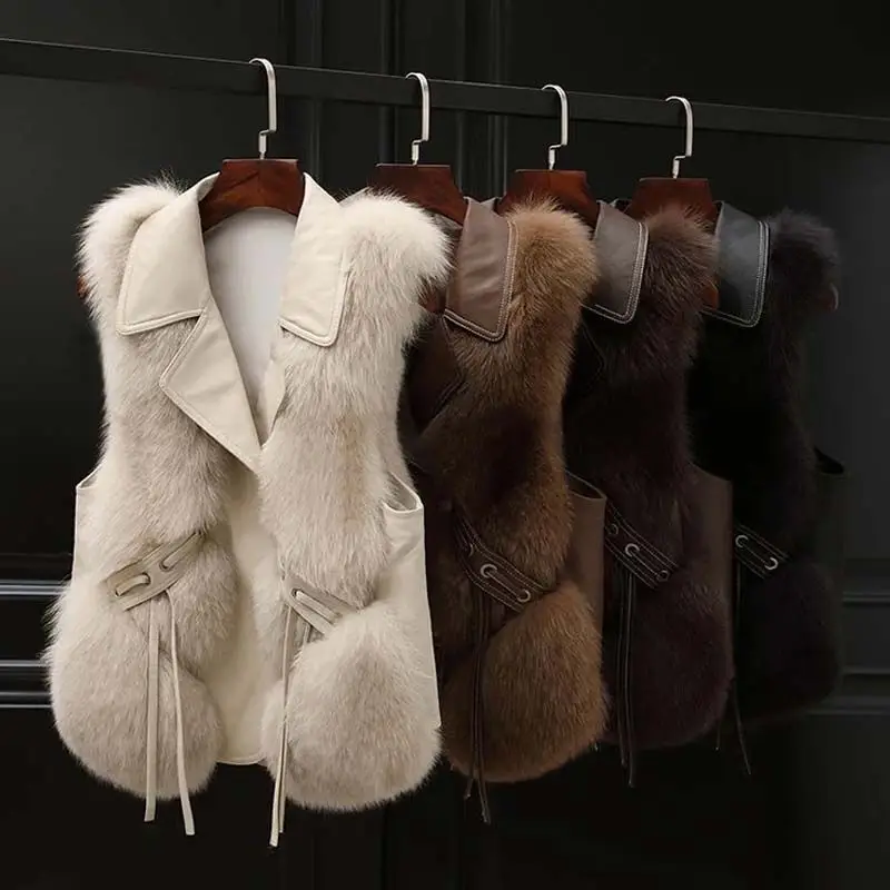 2024 Autumn and Winter Fur Vest Women\'s Coat New Item Fur Coat Short Lady Outerwear