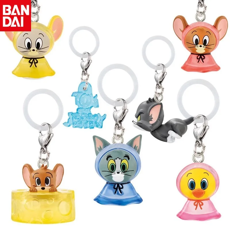 Bandai Original Genuine Tom and Jerry Pendant Umbrella Pendant Mark Decoration Movable Figure Collection Holiday Gift