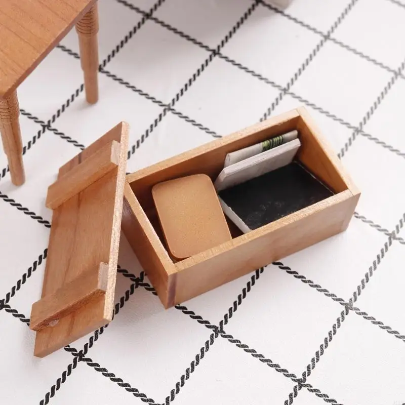 

Artistic Tiny Wooden Chest Storage Cabinet For Organizing Miniature Dollhouses Items And Play Sets A2UB