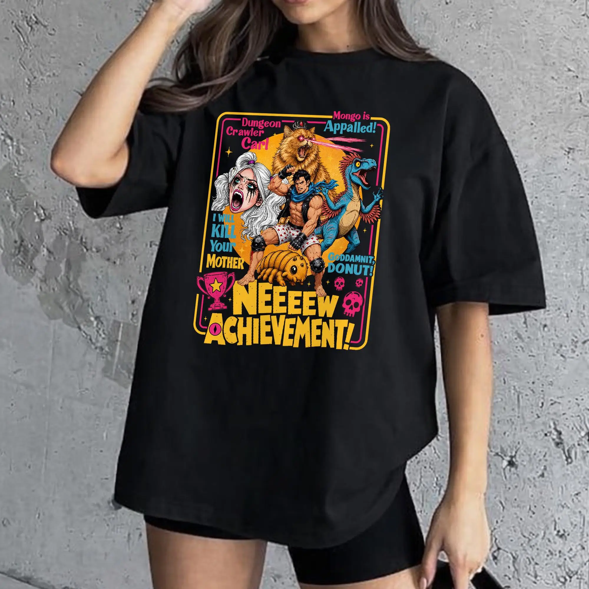 Dungeon Crawler Carl Bootleg Shirt, Retro Princess Donut and Mongo Tshirt, You Will Not Break Me,Sci Fi Book Gamer Gift