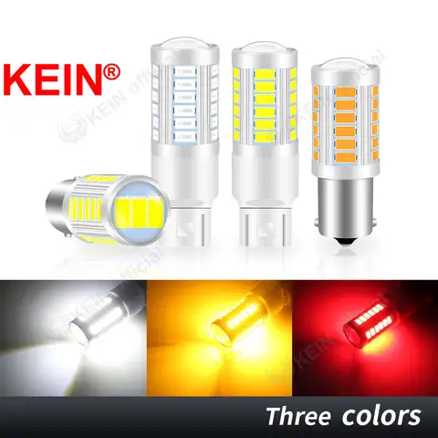 KEIN 2PCS 33SMD 1156 1157 T20 7440 7443 P21W BA15S BAY15D P21/5W R5W R10W Car Led Stop Brake Reverse Signal Light Lamp Bulb 12V