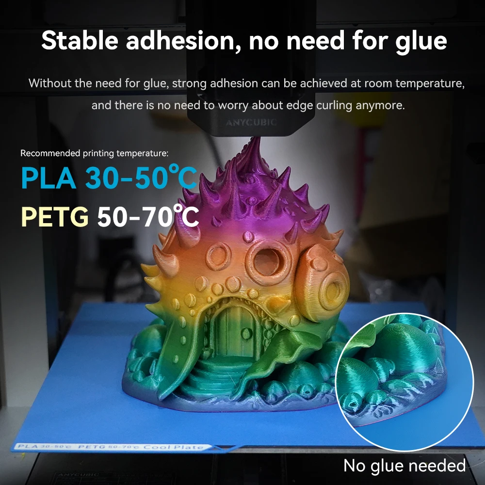 Placa fría para Anycubic Kobra 3, hoja PEI de doble cara, resorte magnético de acero, Hotbed255x255mm, PLA PETG para accesorios de impresora 3D