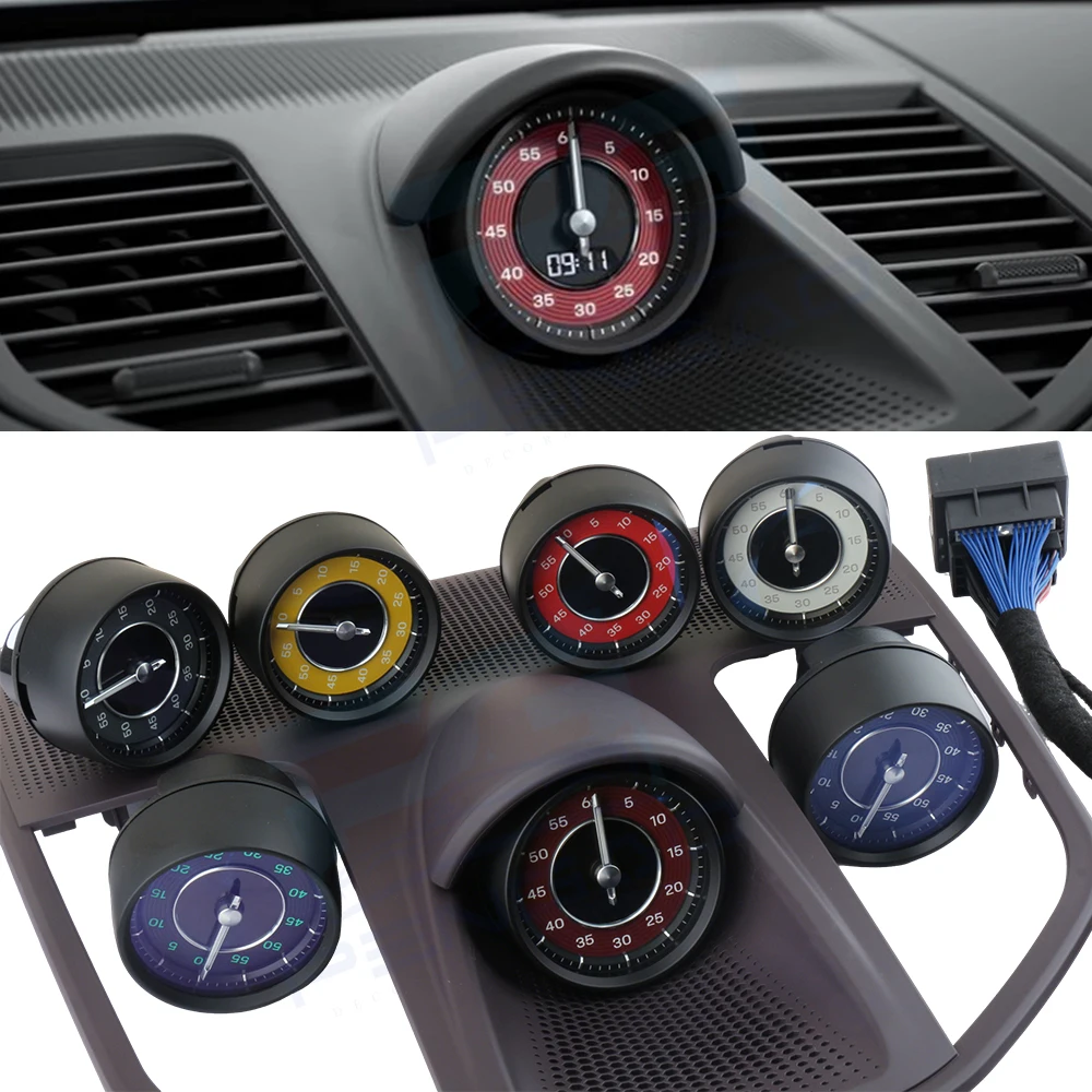 Car stopwatch for porsche panamera 976 watch 2024 upgrade for porsche clock dashboard car clock ch cover plate accessories