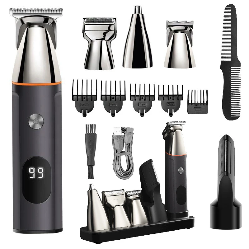

Универсальный набор для ухода за волосами, триммер для бороды для мужчин, перезаряжаемая электробритва, триммер для тела, бровей, носа, ушей, водонепроницаемый