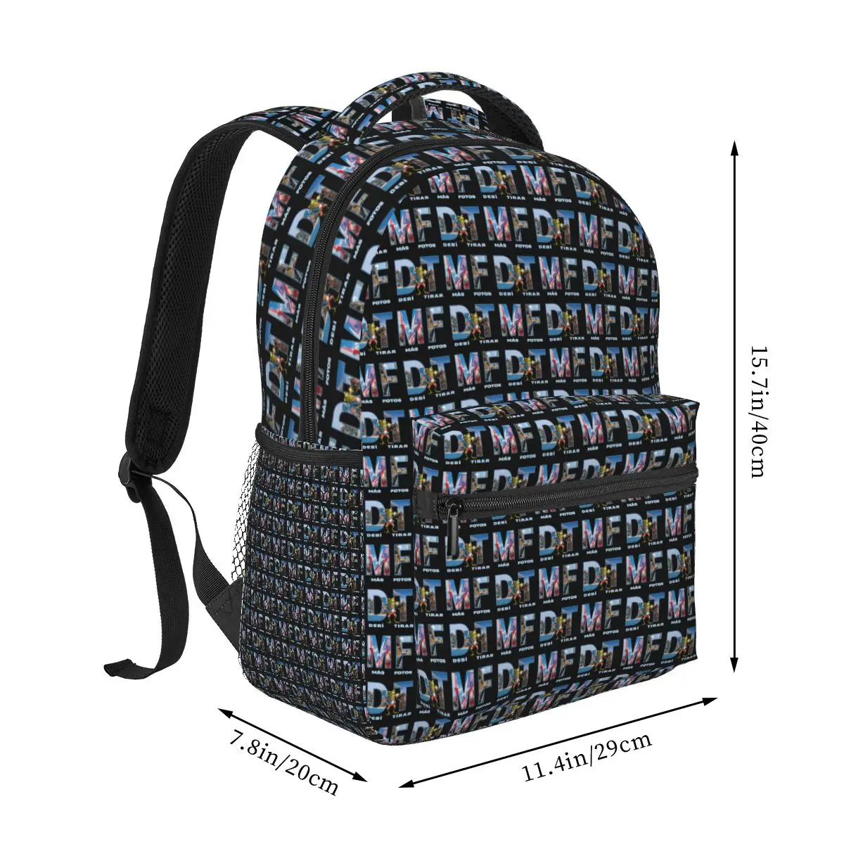 Bads Bunnys Debi Tirar Mas Fotos DTMF Student Backpack School Bag Hiking Travel Daypack for Men Women Bookbag Shoulder Bags