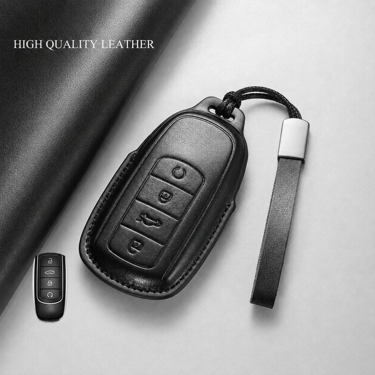 Leder-Autoschlüsselhülle für Chery Tiggo 8 Plus Kunpeng Tiggo 9 EXEED Yaoguang Tiggo 7 Plus Arrizo 8 Explore 06 mit Schnalle – Detail 9