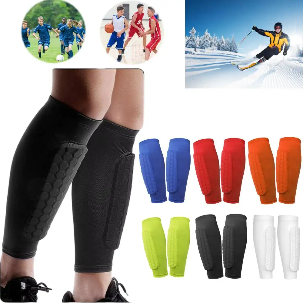 

Honeycomb Shin Guards Ski Leg Pads Breathable Anti Collision Soccer Basketball Cycling Protective Elastic Sport Impact Gear