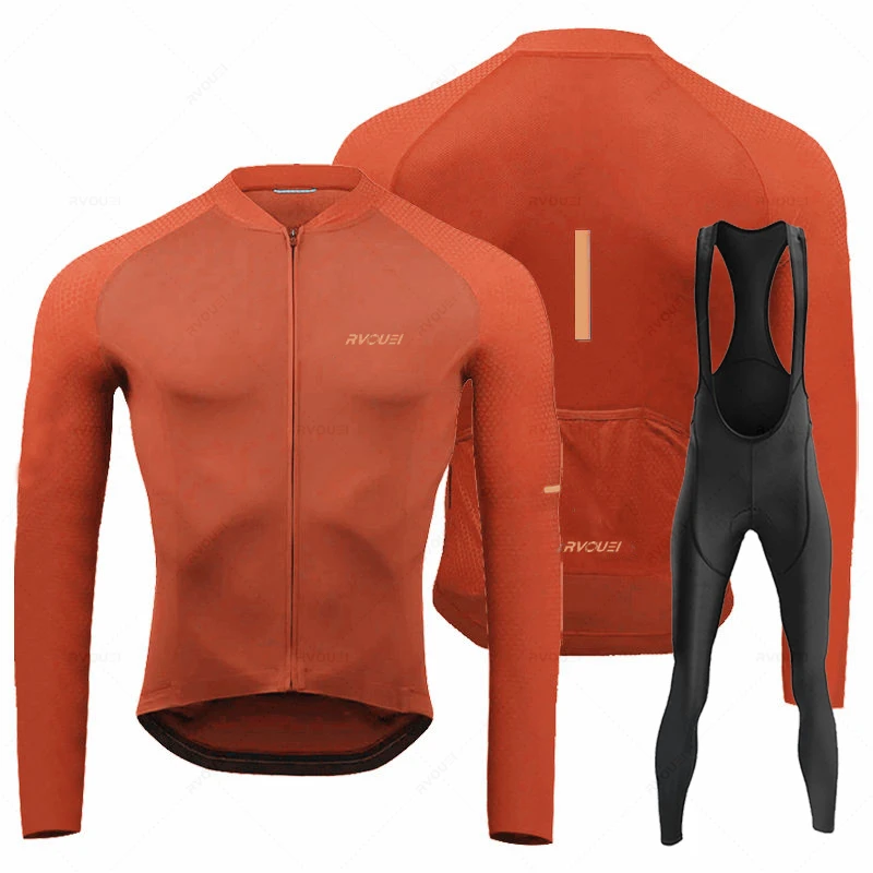 Rvouei 2024 Nieuwe Herfst Lange Mouw Lange Mouw Broek Wielrennen Jersey Set Ropa Ciclismo Fiets Kleding Fiets Jersey Heren Kleding