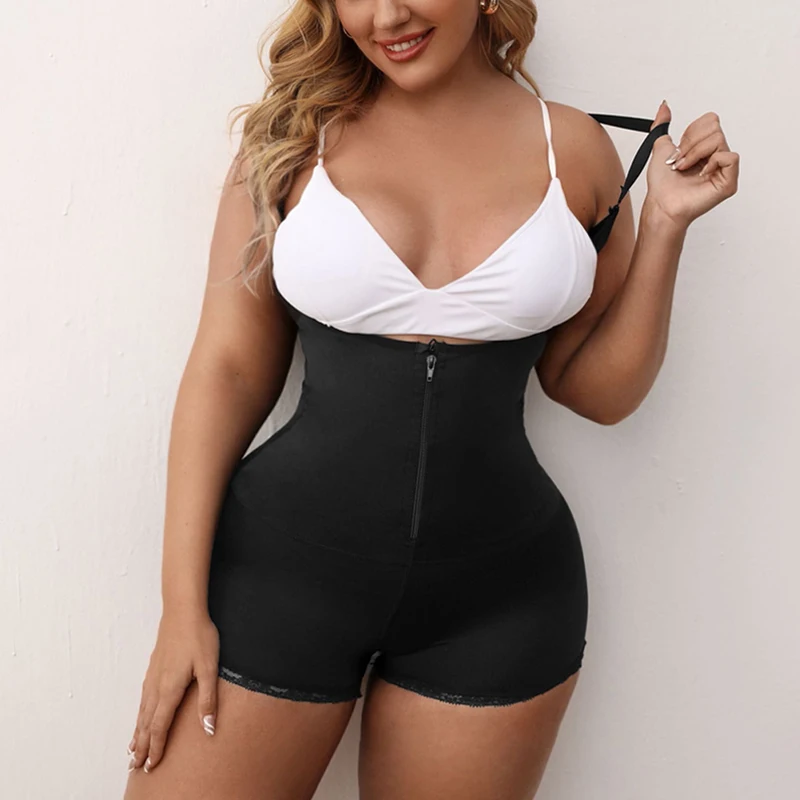 Women Shapewear Zip Front Body Shaper Waist Trainer Bodysuit Fajas Colombianas Reductoras Moldeadoras Para Mujer