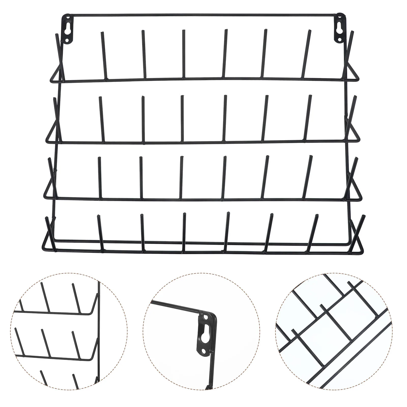 

32 Spools Thread Rack Black 15.6x12.2 Inch Sewing Organizer Wear Resistant Convenient Wall Mounted Iron Braiding Room