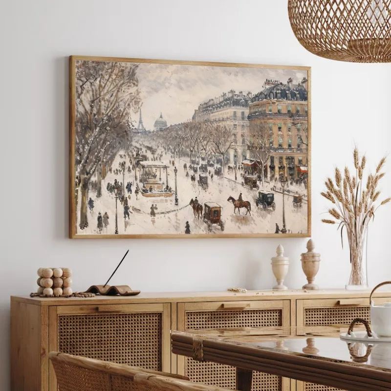 نهر السين في باريس ريفي المدينة الأوروبية البندقية قماش اللوحة أمستردام المشهد الإيطالي ملصق جدار طباعة ديكور المنزل