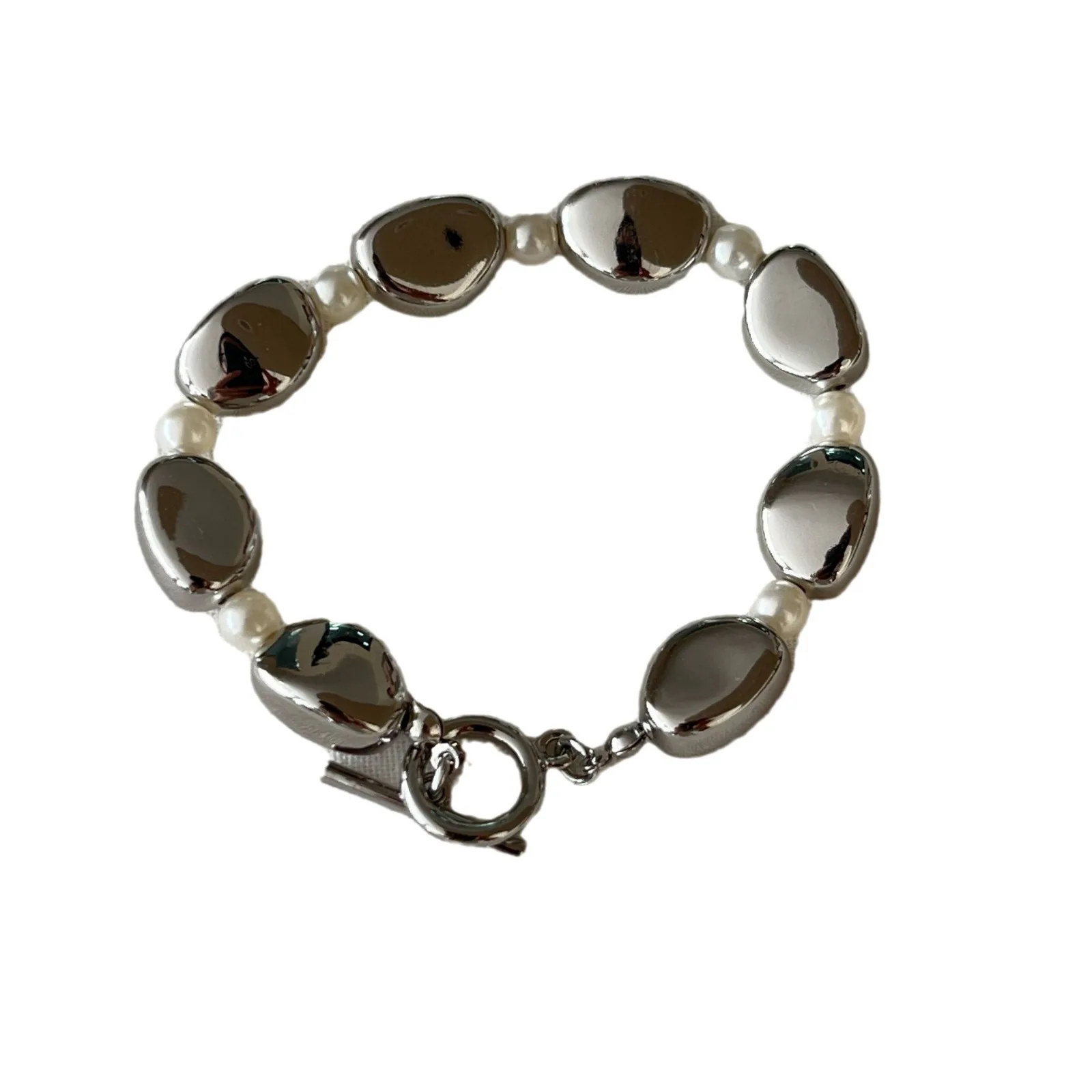 Bracelet plaqué cuivre et argent pour femme, tempérament vintage, irrégulier, bijoux de fête, cadeau pour fille, vente en gros