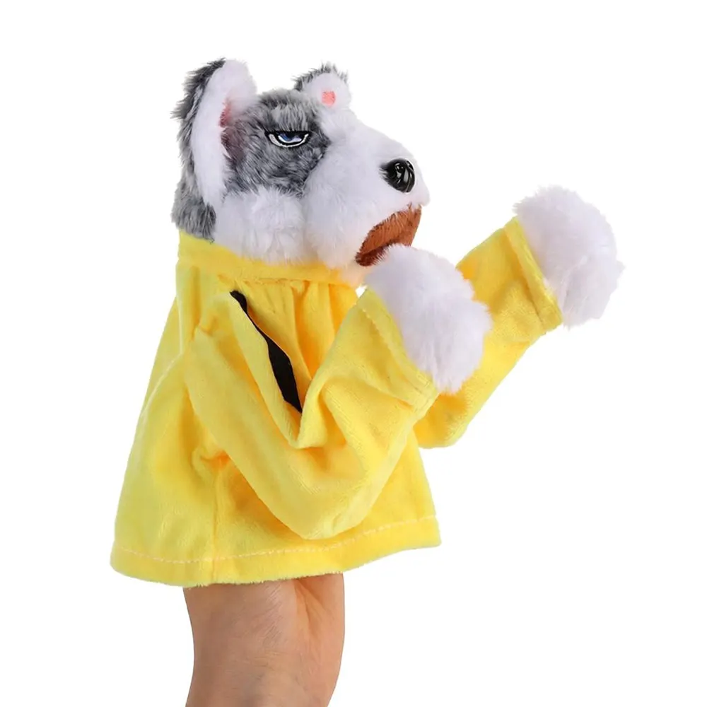 Funny with Sound Boxing Dog Doll Plush Battle Husky Vocal Hand Puppet Kids Gifts Interactive Toy